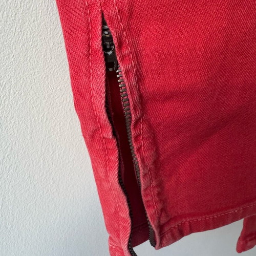 Denim Pull&Bear pants used, red, low waist, elastic fabric