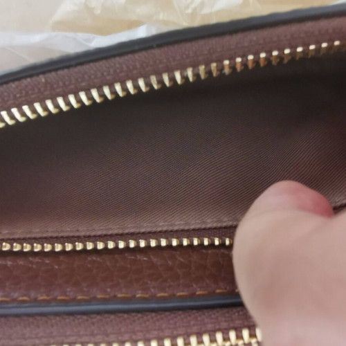 Coach Double Zip Wristlet bag new, tan brown