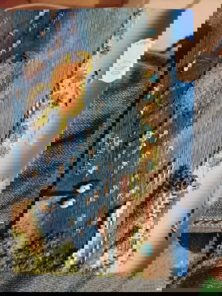 Καδρακι τοιχου,γκραβούρα, ανάγλυφο Hand painted ,Χαλκιδική
