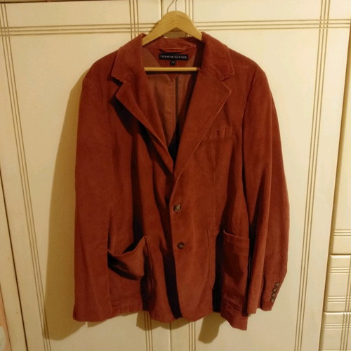 Tommy Hilfiger corduroy jacket used, men's size M, brick color