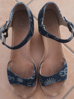 Ugg denim πλατφόρμες μεταχειρισμένες, νούμερο 40, σκούρο μπλε, δερμάτινος πάτος