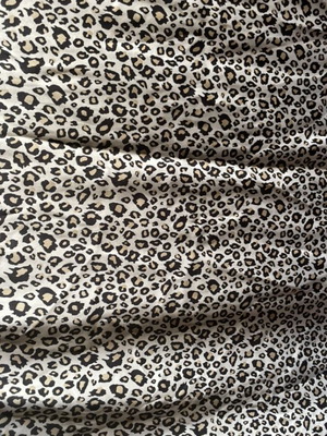 Fabric leopard print new, shiny white black beige 3.60x1.50