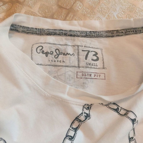Pepe Jeans men's t-shirt with print, like new, size S, white