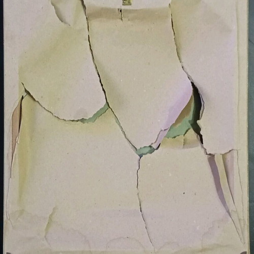 Painting by D. Stavrou used, dog theme, oil paint on cardboard