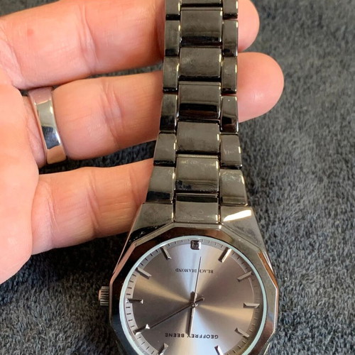 Geoffrey Beene Black Diamond men's watch used with gray dial