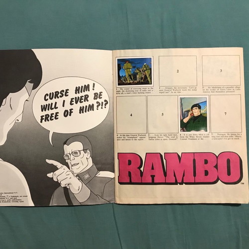 Rambo Panini sticker album used from 1986