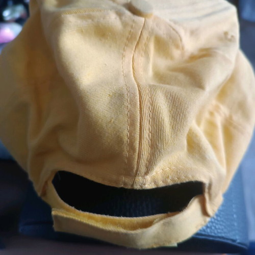 Hat yellow, like new, one size