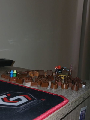 Brown building blocks, like new