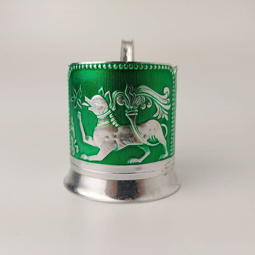 Set of 5 used USSR aluminum podstakanniki