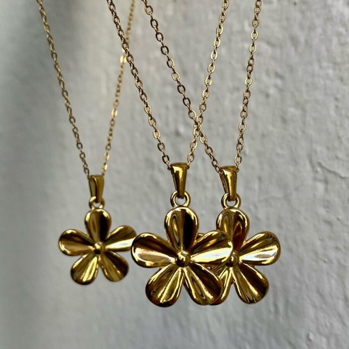 Steel necklace gold color new, 1 piece