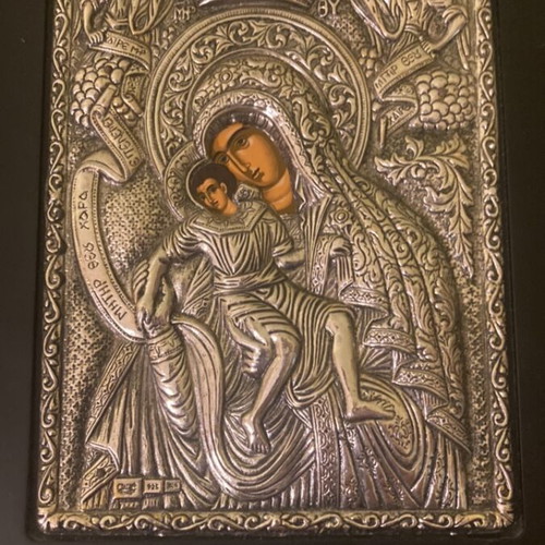 Virgin Mary silver icon 925 like new