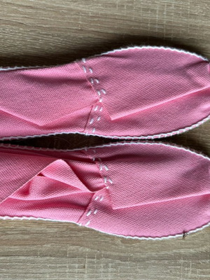 Handmade espadrilles 2 pcs size 38, pink multicolor
