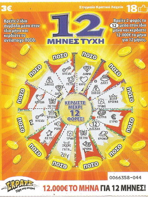 Lottery Scratch Card No28 used