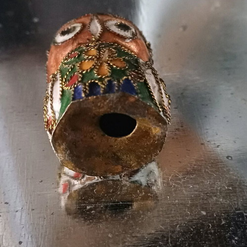 Vintage cloisonné owl collectible, like new, handmade