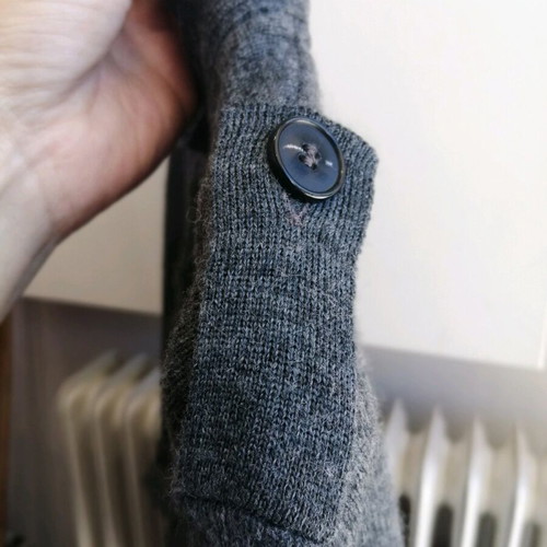 Winter men's wool cardigan used, grey, size S