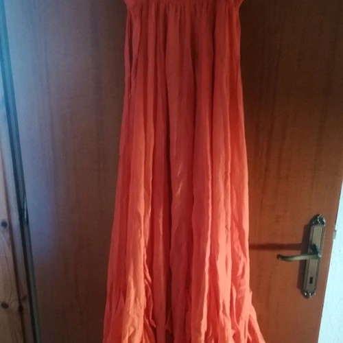 Coral dress with ruffles like new