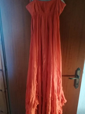 Coral dress with ruffles like new