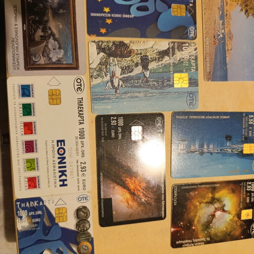 Phone cards used in drachmas, excellent condition