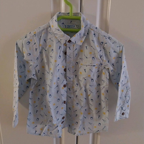 Mayoral Kids Shirt Like New For 2 Years Blue Yellow