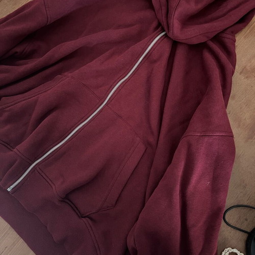 Bershka Burgundy Hoodie Jacket like new, size L