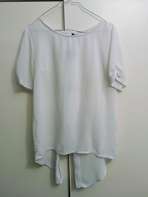 C-thru top with bows on the back used, white, size M