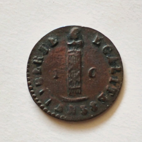 Copper coin 1 centime 1841 from Haiti used
