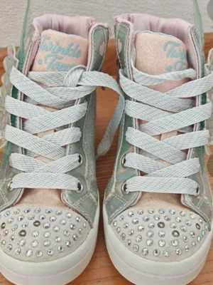 Skechers Twinkle Toes ψηλά αθλητικά παπούτσια με στρας, μέγεθος 27