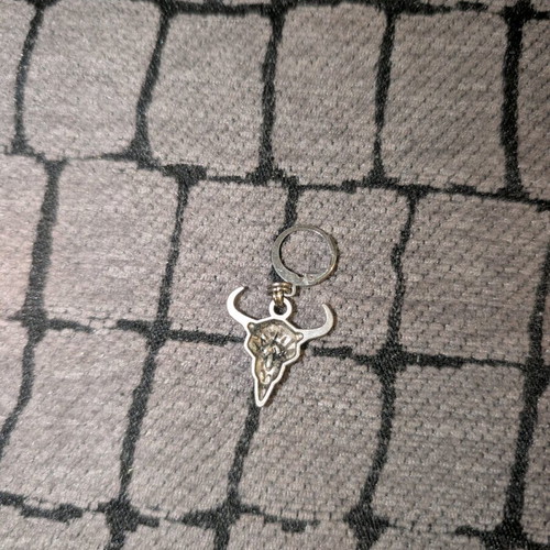 Goth earrings with ram charm, like new