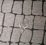 Goth earrings with ram charm, like new