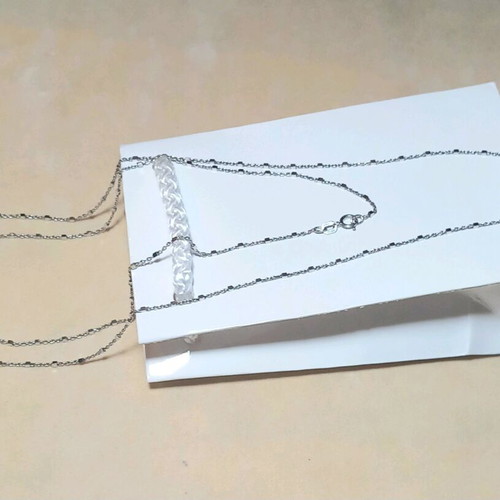 Necklace 70cm silver in beautiful design new