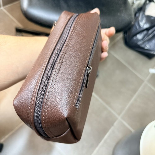 De Raggi leather pouch new, two colors black and brown