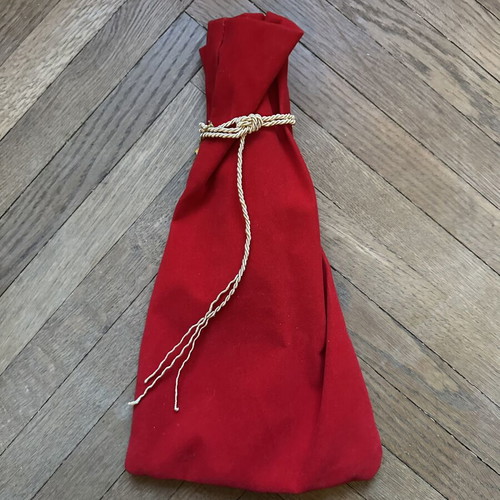 Velvet red pouch new, 35 cm height