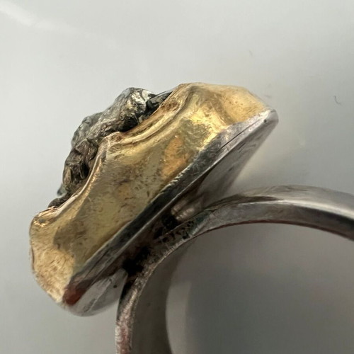 Ring used with 24K gold, 975 silver and pyrite