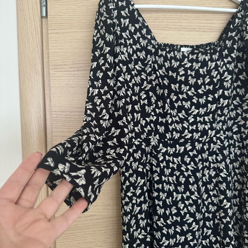 Diane von Furstenberg Joanna φόρεμα μαύρο και μπεζ με σχέδιο φιόγκων σαν καινούργιο