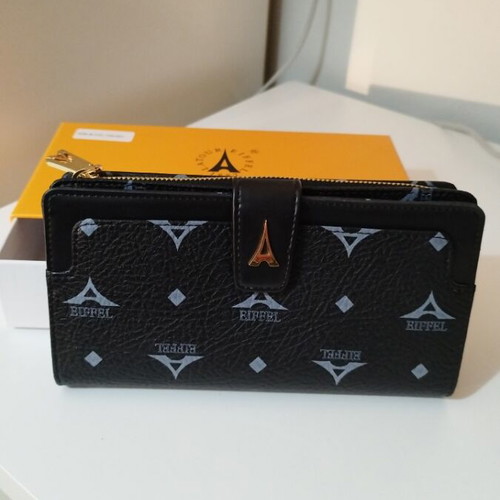 Eiffel wallet new, large black with logo