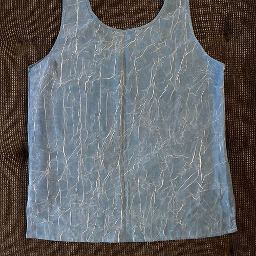 Kappa Erre Milano women's sleeveless top like new, blue marble design