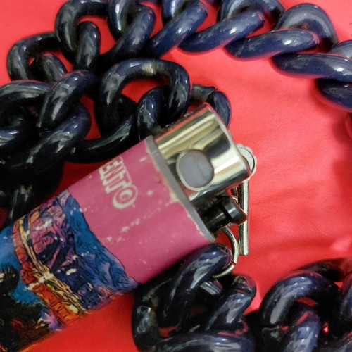 Metallic necklace chain glossy dark blue new
