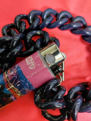 Metallic necklace chain glossy dark blue new