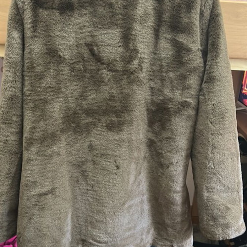 Only synthetic brown fur coat like new size M