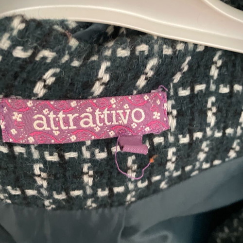 Attrattivo checked coat like new, size M, green