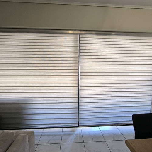 Zebra roller blind double-sided like new, inox cassette