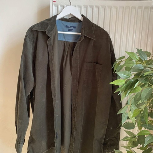 Velvet shirt, green, XXL
