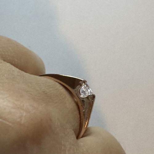 Ring with rhinestones, gold color