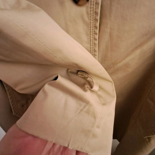 Long trench coat with pockets used, beige