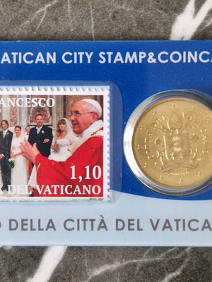 Vatican Coin Card 2022 50 Cent καινούργιο με νόμισμα και γραμματόσημο