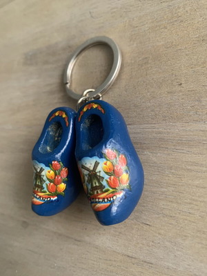 Wooden Keychain in Dutch Clogs Shape New