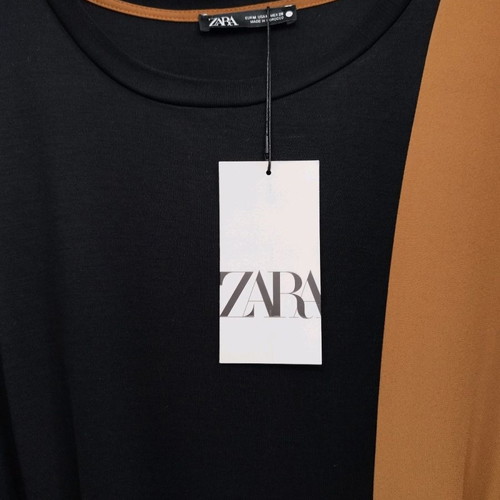Zara two-tone dress new, size M, black and tan