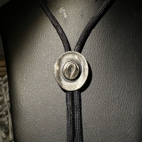 Vintage steel necklace with adjustable choker cap