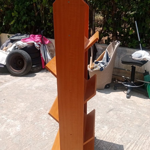 Magazine and Brochure Display Stand wooden with wheels like new