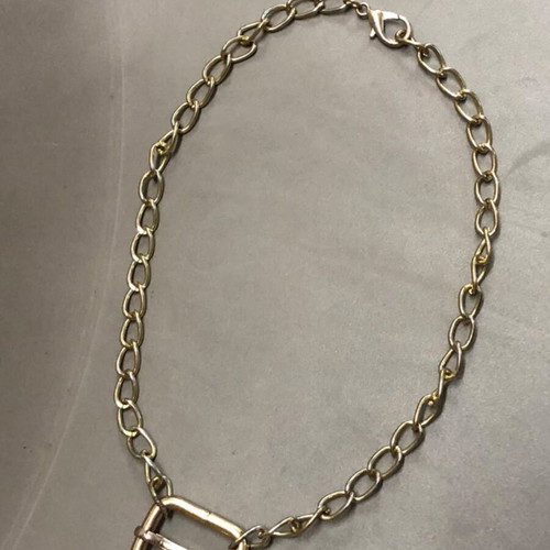 Chunky Gold Chain Necklace with Buckle Pendant new